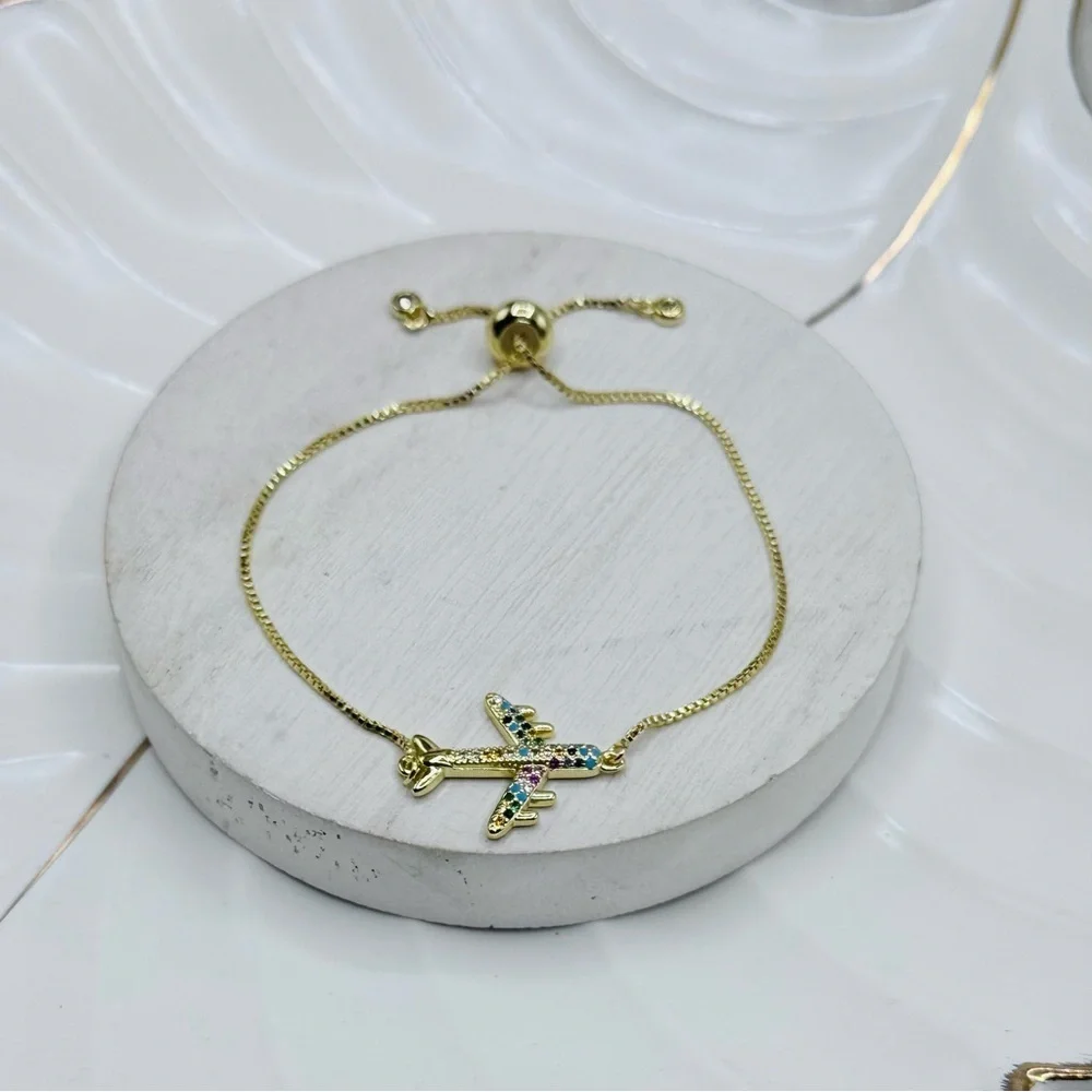 Travel Girlie Airplane Charm Bracelet